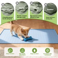 Tapis en silicone multifonctionnel lavable en machine pour animaux de compagnie avec bords surélevés, adapté aux grands chiens et aux foyers multi-animaux