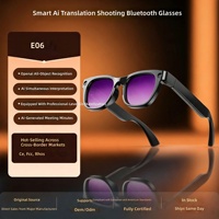 Lunettes Intelligentes Transfrontalières E06 8MP : Prise de Photos et Vidéos en Mode Paysage et Portrait, Appels Vocaux, Reconnaissance d'Objets par IA