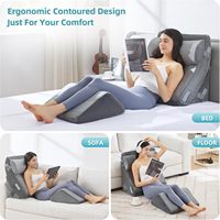 Ensemble de 4 coussins orthopédiques en forme de coin pour dormir, coussin de coin multi-usages en mousse à mémoire de forme pour la chirurgie, avec parties du corps en mousse à mémoire de forme