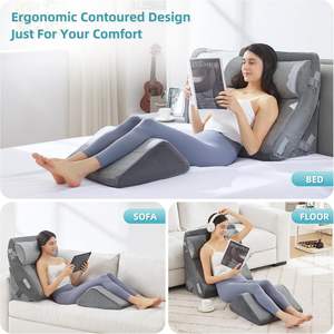 Ensemble de 4 coussins orthopédiques en forme de coin pour dormir, coussin de coin multi-usages en mousse à mémoire de forme pour la chirurgie, avec parties du corps en mousse à mémoire de forme - Product Image 3