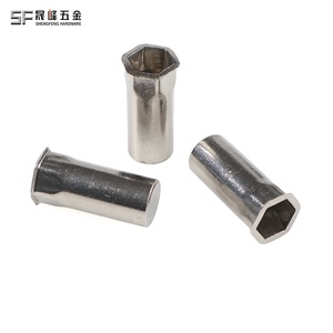 Écrou à riveter aveugle à tête réduite, corps hexagonal en D, extrémité fermée, haute résistance, <span class=keywords><strong>inox</strong></span> non revêtu, pour armoire anti-poussière - Product Image 3