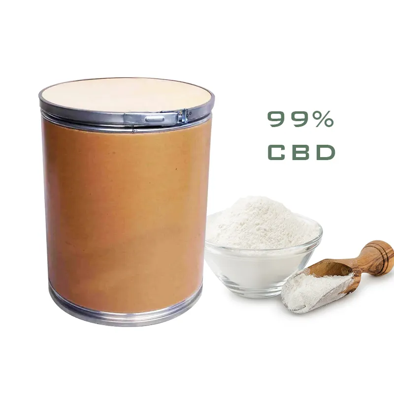 Poudre de cristal CBD de haute pureté 99% poudre de CBD en Stock extrait de plante en gros isolat de chanvre CBD