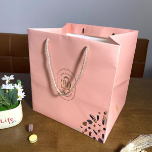 Custom Printed White Kraft <b>Gift</b> <b>Bags</b> Carry <b>Bags</b> with Handles Personalised Logo Promotion Paperbag Packaging for Supermarket Use - Product Image 4