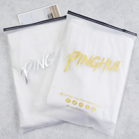 Sacs en polyéthylène personnalisés refermables pour vêtements, t-shirts, maillots de bain, avec fermeture éclair, en plastique givré noir