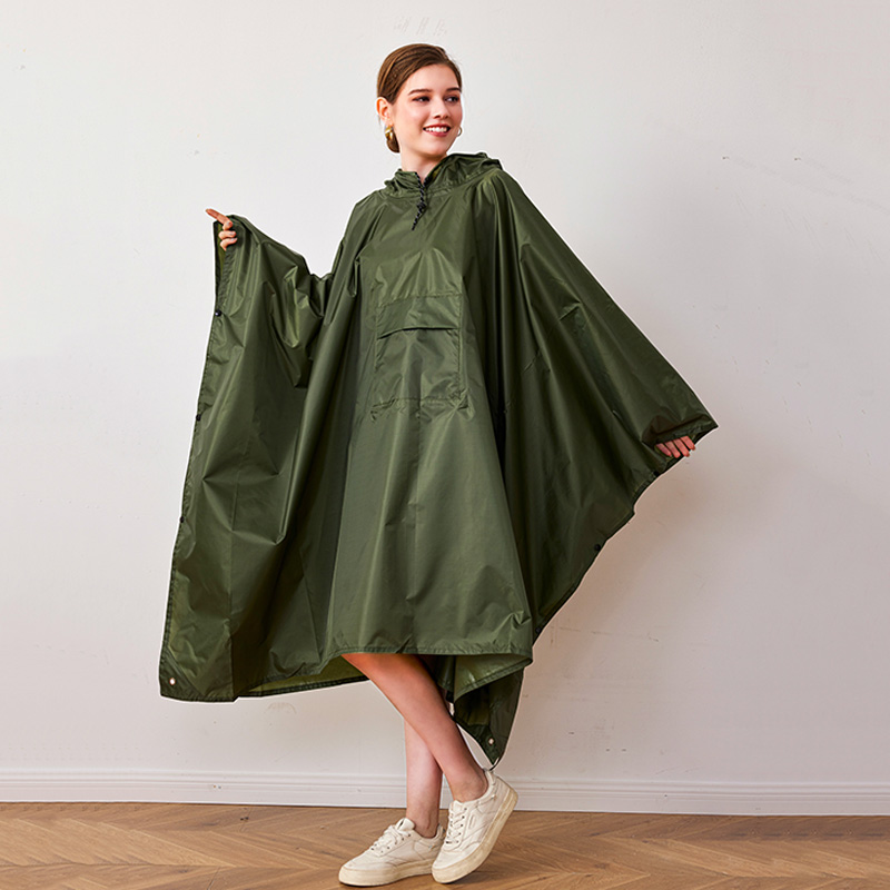 Capa de PU verde + Bolsillos + Bolsa de almacenamiento