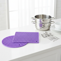 Lot de 6 dessous de plat et sous-verres modernes en silicone alvéolé, écologiques et résistants à la chaleur, pour haute température