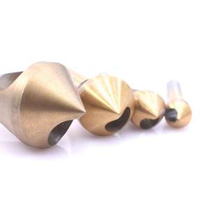 เครื่องมือลบคมรีมเมอร์สำหรับสว่านไฟฟ้าเคลือบไทเทเนียม 90 องศา ขายส่งจากโรงงาน ชุด 4 ชิ้น พร้อมก้านเหล็กความเร็วสูงสำหรับงานลบมุม - Product Image 1