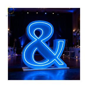 Grande supporto luce numeri decorazione di nozze fornitura per festa 3ft con luci numero gigante 4ft lettera tendone sposami Mr e Mrs - Product Image 6