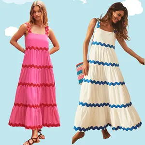 2024 estate senza maniche Casual allentato abiti Midi per le donne abiti Casual Shopping <span class=keywords><strong>Online</strong></span> su Alibaba - Product Image 1