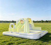 Vente en gros de châteaux gonflables commerciaux, combinés avec toboggan aquatique blanc, mini châteaux gonflables pour enfants, pour la location événementielle