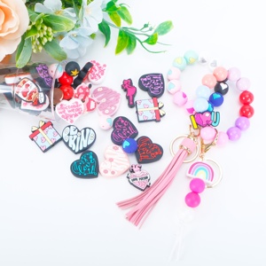 XZZTECH vente en gros de perles focales en silicone personnalisées perles de boulier pour la Saint-Valentin perles de dentition en vrac pour la fabrication de bijoux - Product Image 2