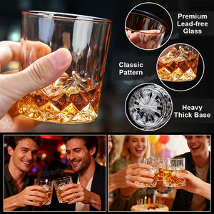 プロ仕様の丸型スクエアアイスバーグダイヤモンドウイスキーグラスと大容量300mlウイスキーグラス、ビジネス販促ギフトに - Product Image 3