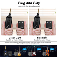 HUASHENG HSTR16 Rechargeable Wireless Audio Transmission System for Guitar Electric Drum Keyboard (Transmitter Receiver) Custom