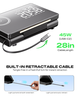 Nouvelle station de charge sans fil magnétique innovante avec horloge LED de bureau, chargeur rapide USB-C rétractable 45W et lumière de réveil