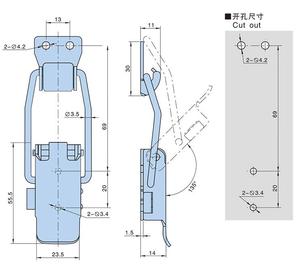 Yh9299 Keyless Kẽm Hợp Kim Thép Chuyển Đổi Chốt Dọc Vẽ Tủ Khóa Mùa Xuân Kim Loại Dọc Vẽ Chuyển Đổi Chốt - Product Image 5