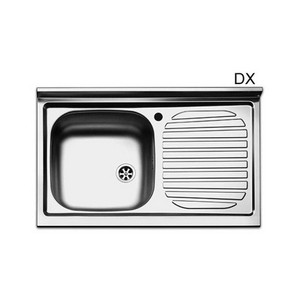 Fregadero de Cocina de Acero Inoxidable de 80 cm con Escurridor Izquierdo y un Solo Tazón - Product Image 1