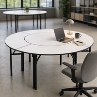 Table ronde modulaire pliable 5 pièces pour hôtel, mariage, événement, restauration, fête, exposition