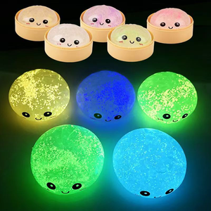 Wholesale 8.5CM Squeeze <b>Toy</b> Squishy Dumpling & Bun Stress Relief <b>Toy</b> Squishy Steamed Bun Glowing in Dark Fidget <b>Toys</b> Stress Ball - Product Image 1