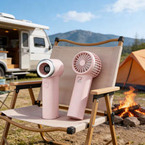 2026 Portable Wearable <b>Neck</b> Mini Turbo Cooling Foldable Handheld Fan <b>Light</b> Outdoor Rechargeable Battery High-Speed Eco-Friendly - Product Image 4