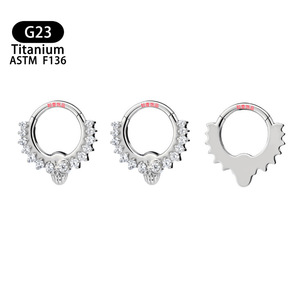 Piercing de Nariz de Titanio F136 con Incrustaciones de Zirconia, Joyería para Cartílago - Product Image 5