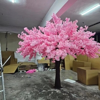 Arbre artificiel de cerisier en fleurs de grande taille pour intérieur et extérieur, décoration de mariage et de fête, haute simulation, cerisier en fleurs blanc et rose