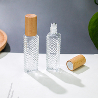 Extrémité ouverte facile 3ml 20ml bocal en verre carré rond couvercle en bois plastique vaporisateur d'huile emballage cosmétique bouteilles de parfum en verre