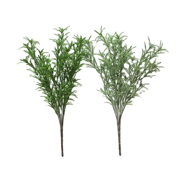 Nhà Máy Nhân Tạo Nhà Sản Xuất Lá Nhân Tạo Herb Nhựa Flocked Nhà Máy Màu Xám Lá Xanh Bush Hương Thảo Nhân Tạo