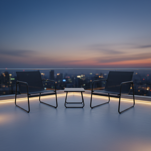 Juego de Muebles de Jardín Modernos de Acero para Exteriores, Mesa y Sillas Portátiles para Patio, Hotel, Balcón, Comedor, Sala de Estar y Patio - Product Image 3