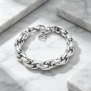 Bracelet cubain pour homme en acier inoxydable noir canon de fusil, texture martelée rétro, fermoir réglable, lourd, style streetwear – Nouvelle tendance - Product Image 1