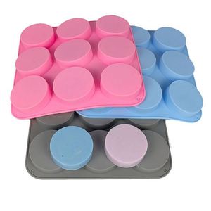 9-Cavity Round Silicone <b>Mold</b> Cylinder Soap <b>Candle</b> <b>Mold</b> for DIY Craft & Baking - Product Image 4