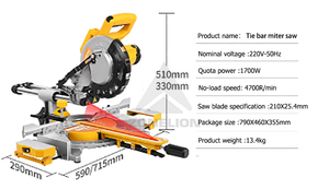 <span class=keywords><strong>Scie</strong></span> <span class=keywords><strong>à</strong></span> <span class=keywords><strong>onglet</strong></span> coulissante 210 mm 1700 W pour le travail du bois, machine <span class=keywords><strong>à</strong></span> <span class=keywords><strong>onglet</strong></span> coulissante, <span class=keywords><strong>établi</strong></span> de menuiserie - Product Image 2