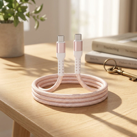 Nylon trenzado de alta calidad 6A 60W PD USB tipo C a C Cable de carga rápida Cable de cargador duradero para iPhone 15 16 17