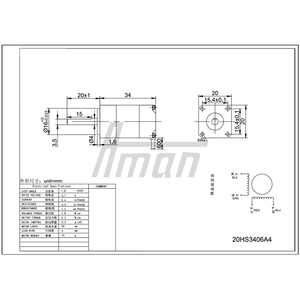 Mini moteur pas à pas hybride 20HS3406A4, 2 phases, NEMA 8, couple de 1,8 N.cm, longueur de 34 mm, pour imprimante, machine de gravure laser, moteur pas à pas CNC - Product Image 6
