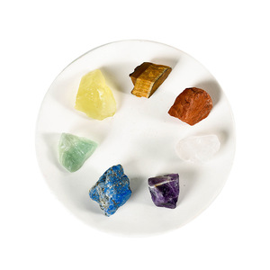Ensemble de 7 pierres Chakra pierre brute naturelle Quartz Agate Reiki cristaux de guérison pour la méditation Chakra équilibre ou rituel - Product Image 4