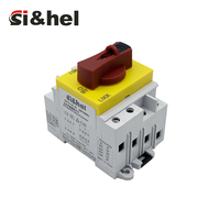 Disjoncteur d'isolement CC Sihel GF51-40 4P à verrouillage automatique 600V 800V 1000V 1200V 50/60Hz en PC avec poignée rouge pour panneaux photovoltaïques
