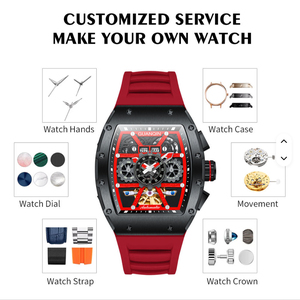 Guanqin 남성용 스켈레톤 시계 스틸 쉘 도매 맞춤형 자동 기계식 시계 - Product Image 3