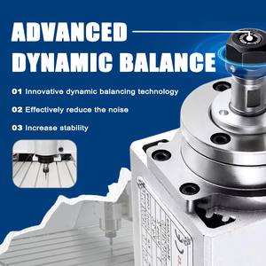 มอเตอร์แกะสลักแกนหมุน1.5KW 400Hz 24000รอบต่อนาทีแกนหมุนมอเตอร์หล่อเย็น CNC เราเตอร์ ER11อากาศ - Product Image 3
