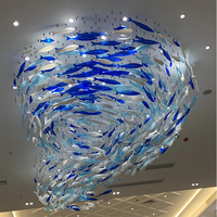 Lustre Led en forme de poisson, Style moderne, décoration de salle à manger, mariage, grand lustre en verre personnalisé