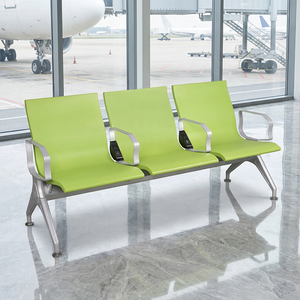 Fauteuil d'attente moderne en métal industriel HFYM pour aéroports et hôpitaux avec prise de charge USB, mobilier commercial empilable - Product Image 1