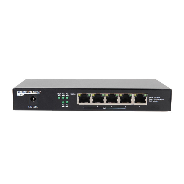 High Speed Industrial Network Switch 5 Port 2500Mbps Multi Gigabit Ethernet Hub Unmanaged Plug and Play LAN Switch