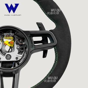 Volante Personalizado <span class=keywords><strong>Verde</strong></span> con Retorno al Centro, Apto para Porsche Panamera, Cayenne, <span class=keywords><strong>Macan</strong></span>, 718, Boxster, Cayman, 996, 911, 981, 958, 991 - Product Image 4