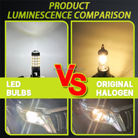 Ampoule LED JIACHI H1 PW24W Super Lumineuse, Remplacement de Phare Antibrouillard Auto, Lampe de Voiture 3014 54 Puces Blanc 6000K 12V 500LM Universelle