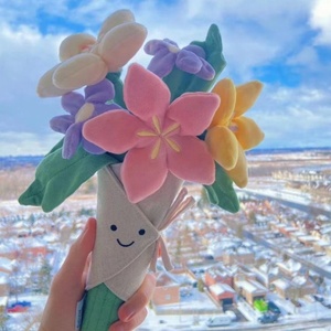 Bouquet de peluches en gelée originales, poupée-fleur mignonne, cadeau d'Halloween pour enfants, jouet en peluche doux en forme de plante - Product Image 1