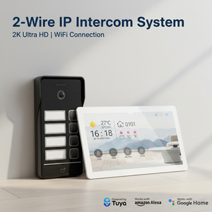<span class=keywords><strong>Interphone</strong></span> vidéo 2 fils Hiwink avec reconnaissance faciale et palmaire, déverrouillage, étanche IP65, Tuya DC 24V, adapté aux immeubles multi-appartements - Product Image 4