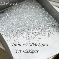 Petite taille Moissanite diamants 0.8mm-2.9mm forme ronde DEF VVS mêlée taille ronde coeur et flèche coupe énorme Stock