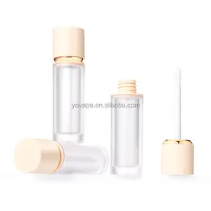 Luxury refillable cosmetic makeup beauty Lip Balm 5ml 5 ml pink empty frosted Lip gloss bottle Lip glaze lipstick tube container