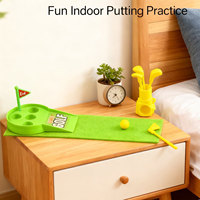 Jeu de golf miniature d'intérieur - Tapis de pratique de putting de bureau avec clubs et trous pour le plaisir sportif à la maison ou au bureau, cadeau