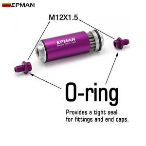 Filtre à <span class=keywords><strong>carburant</strong></span> à haut débit en aluminium de course universel EPMAN, raccords AN6 AN8 AN10, diamètre extérieur : 8,6 mm, adaptateur - Product Image 3