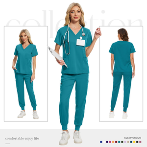 Conjuntos de Uniformes Médicos de Tela Elástica para Hombre y Mujer, Color Caqui, Blanco, Rojo, Rosa, Azul, Uniformes de <span class=keywords><strong>Enfermera</strong></span>, Uniformes de Spa y Belleza - Product Image 3