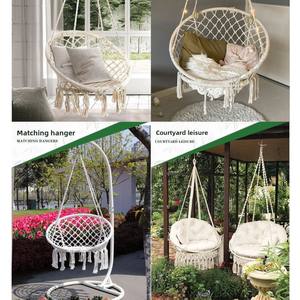 Silla Colgante Tejida a Mano con Borlas Estilo Nórdico, Hamaca de Cuerda de Algodón para Exteriores, <span class=keywords><strong>Cuna</strong></span> para Balcón, Venta Directa de Fábrica - Product Image 4